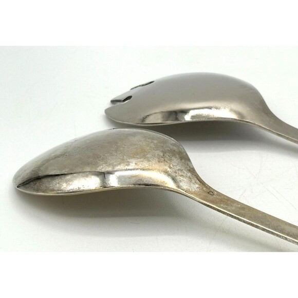 Vintage Silver Plated Salad Serving Fork (Spork) and Spoon Made in Italy 9” - Picture 4 of 15